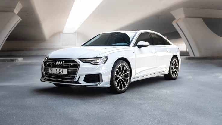 OUDI A6 2024 WHITE RENTAL IN DUBAI - undefined